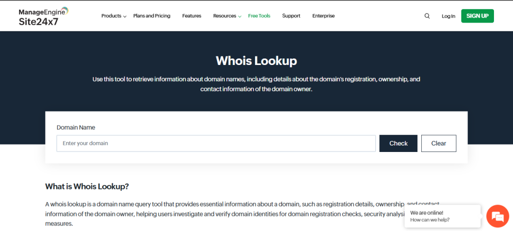 Site24x7 Lookup Tool