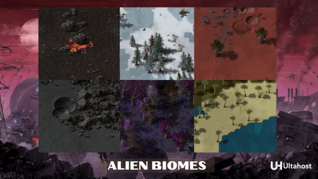 Alien Biomes mod in Factorio
