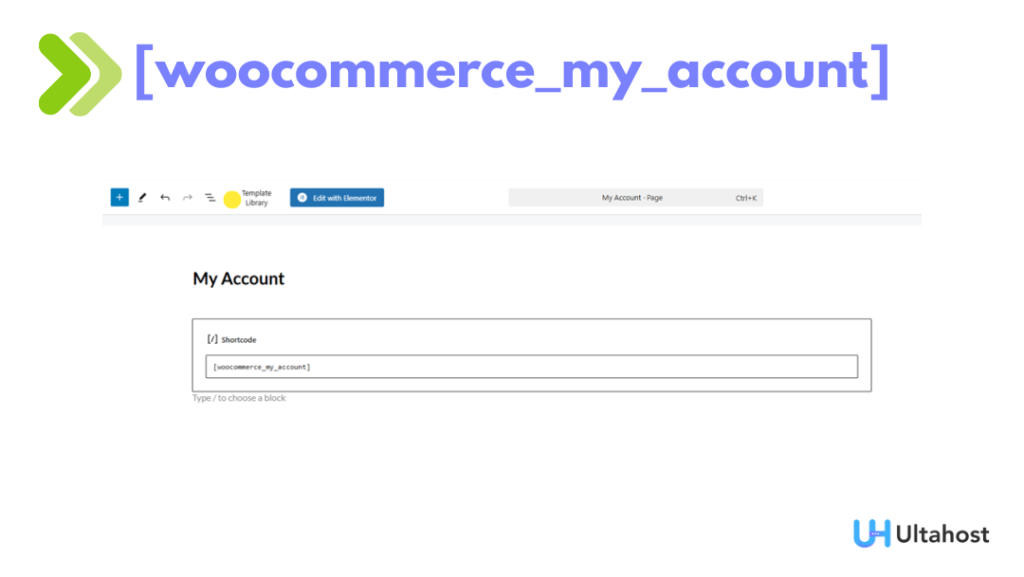 woocommerce my account shortcode