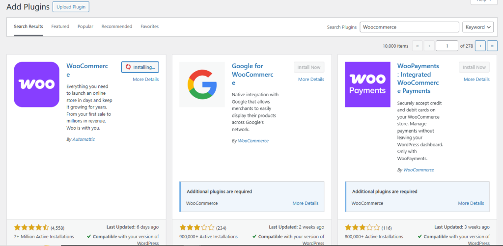 woocommerce kurulumu