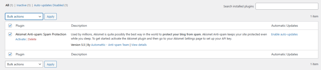 eklentiyi devre dışı bırakma