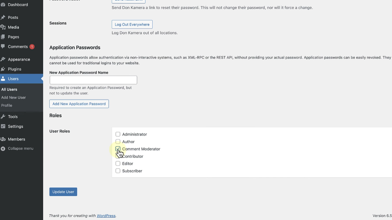 Modifying Default and Custom Roles