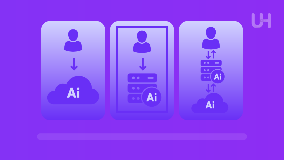 private vs public vs hybrid AI Hosting Data flow