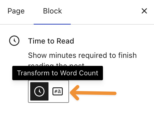 WordPress time to read block