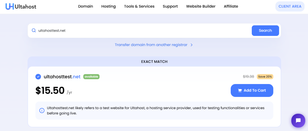 domain register ultahost