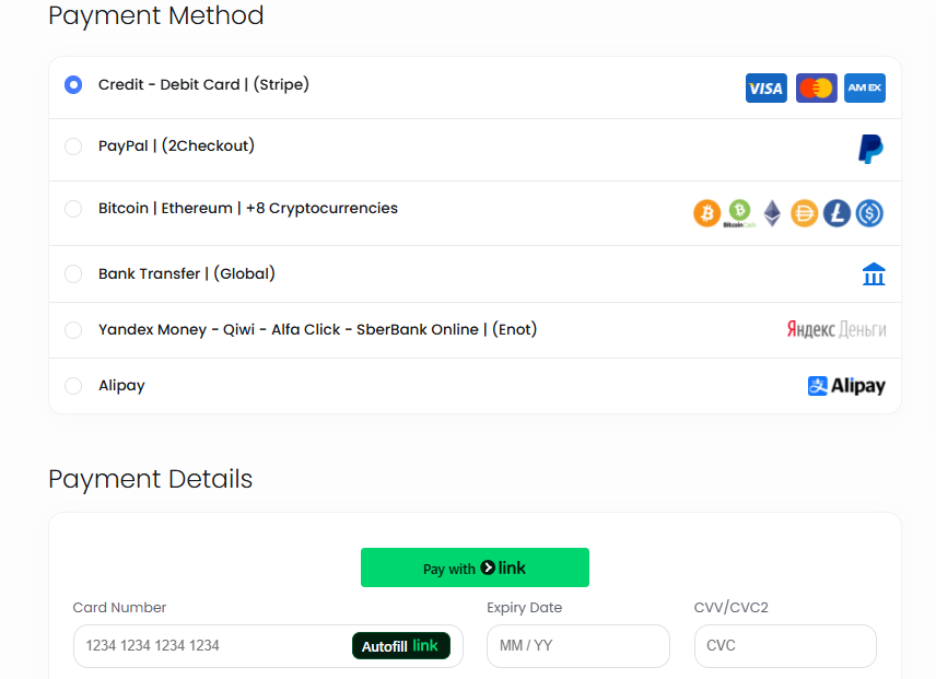 payment method