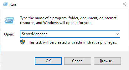 To open ServerManager in the Run box.