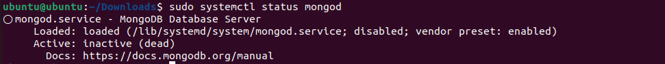 MongoDB status