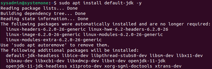 sudo apt install default-jdk