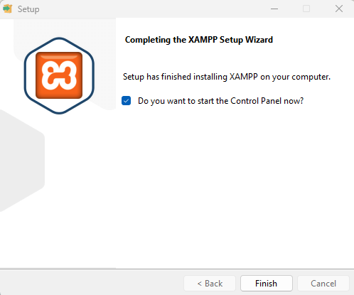 Completing XAMPP Setup Wizard