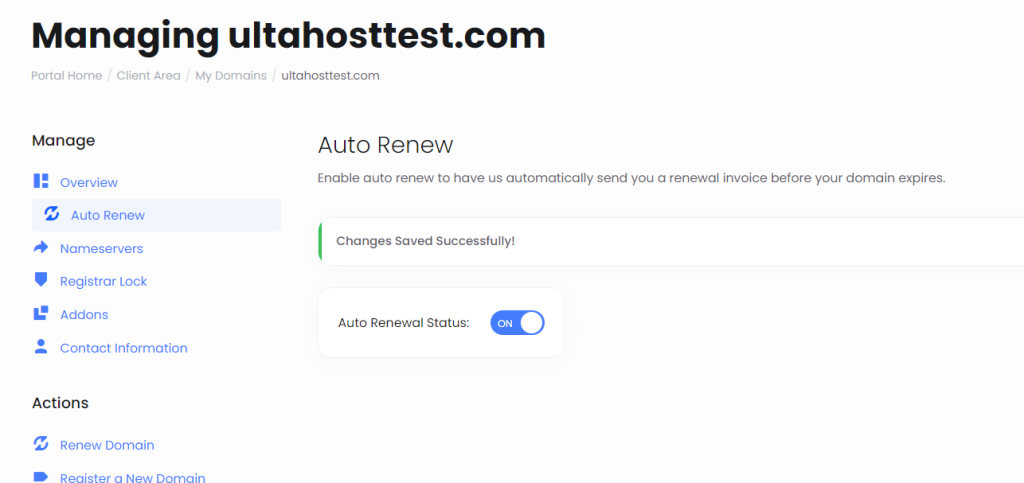 domain auto-renewal