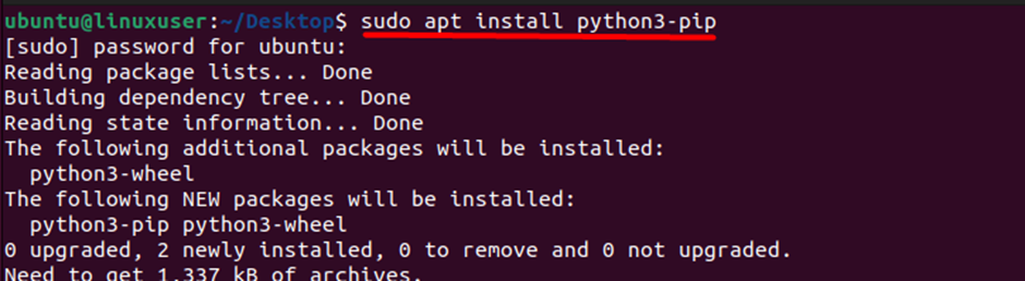 sudo apt install python3-pip