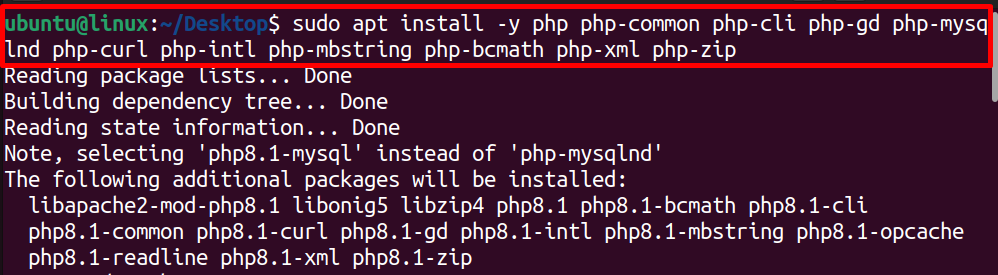 php installation ubuntu