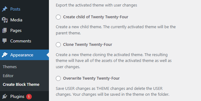 create child theme