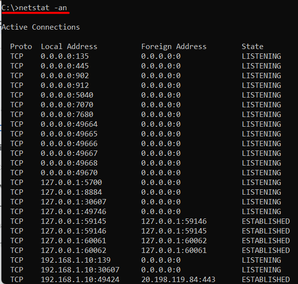 netstat command