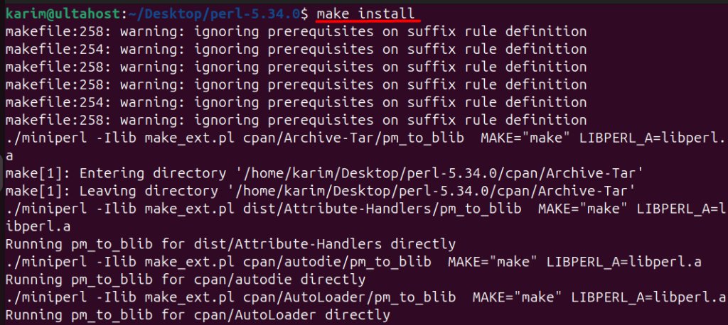 make install perl