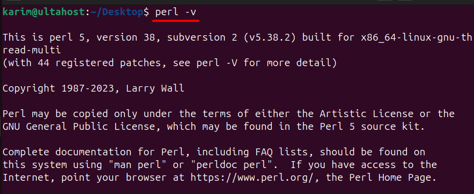 perl version