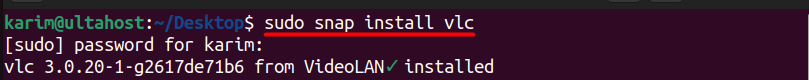 snap install VLC