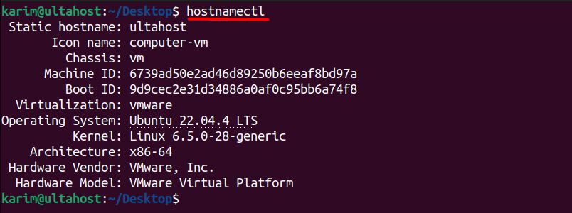 hostnamectl command