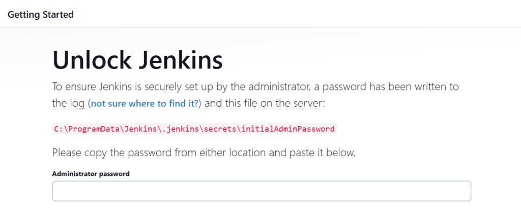 unlock jenkins