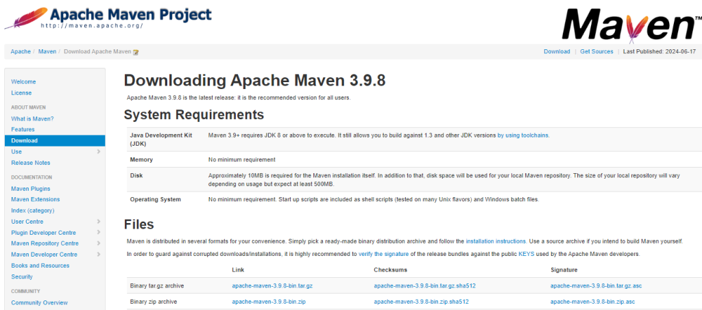 maven download page