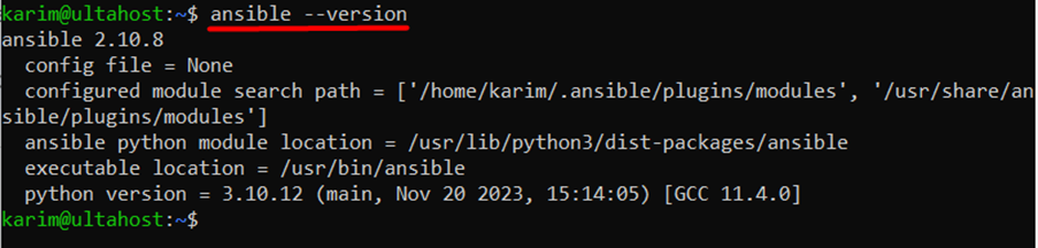 ansible version