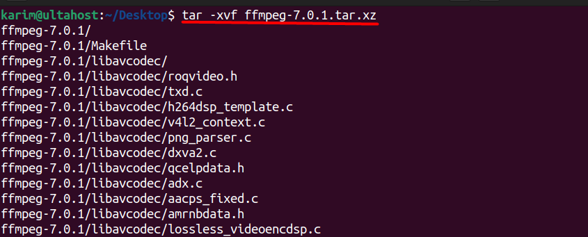 extract ffmpeg