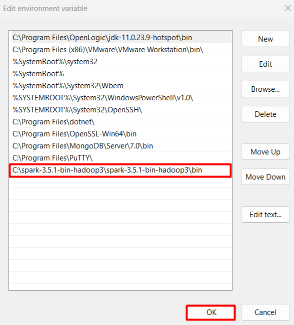 Edit environment variable