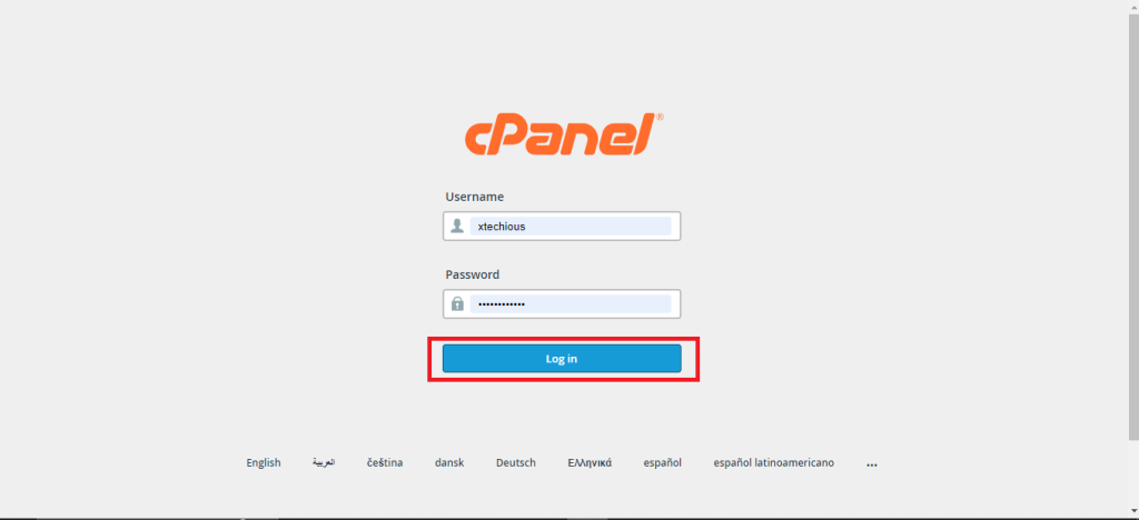 cpanel login