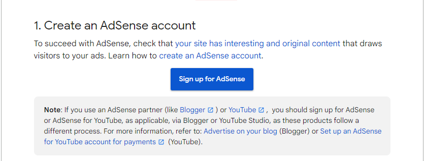 adsense account