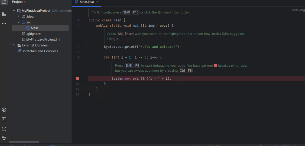 IntelliJ interface