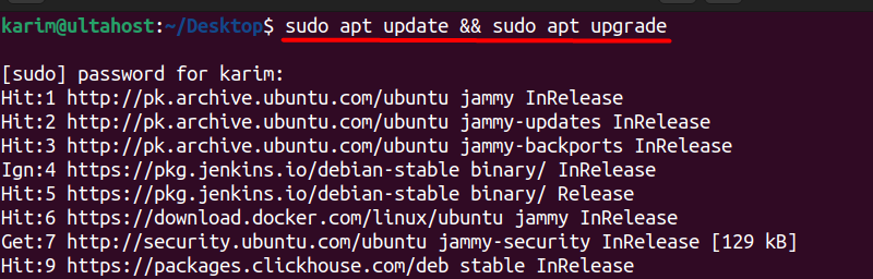 sudo apt upgrade