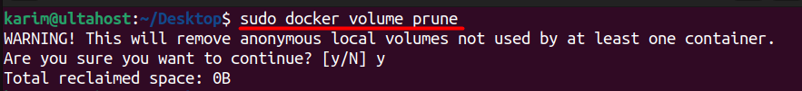 docker volume prune