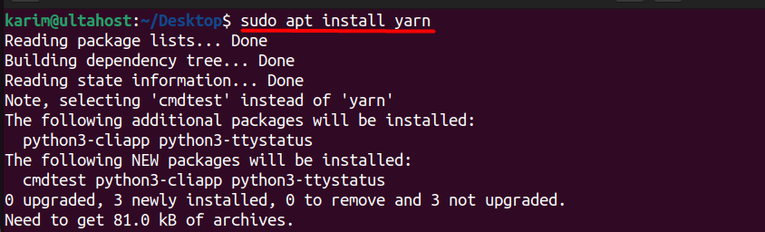 install yarn