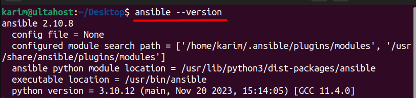 ansible version