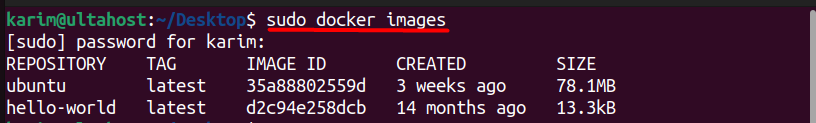 docker images