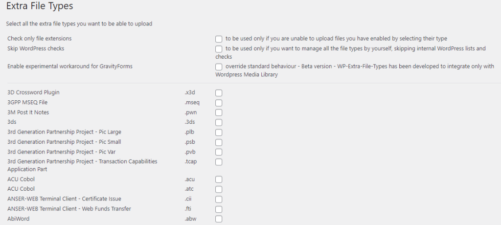 multiple file types