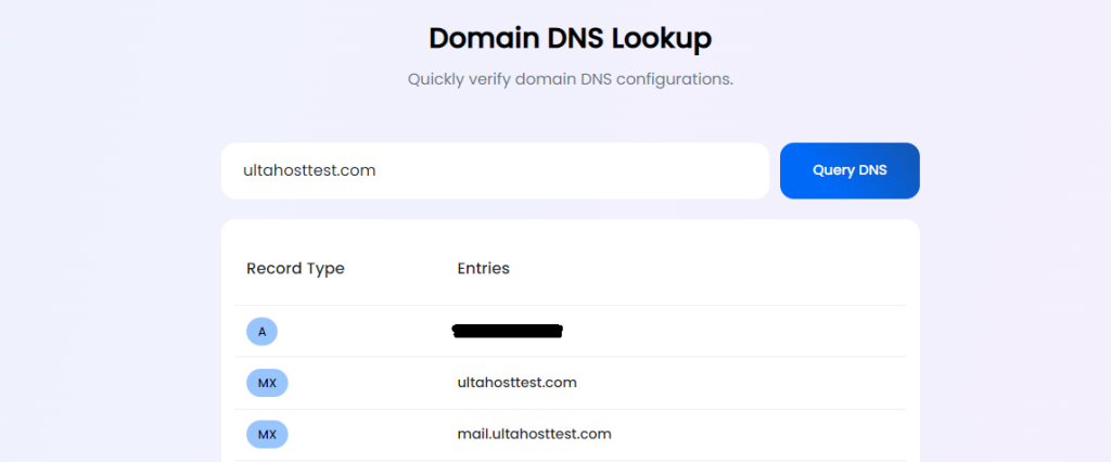 domain DNS lookup