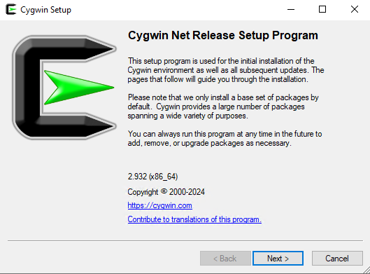 cygwin setup