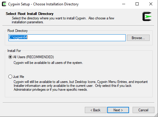 cygwin directory