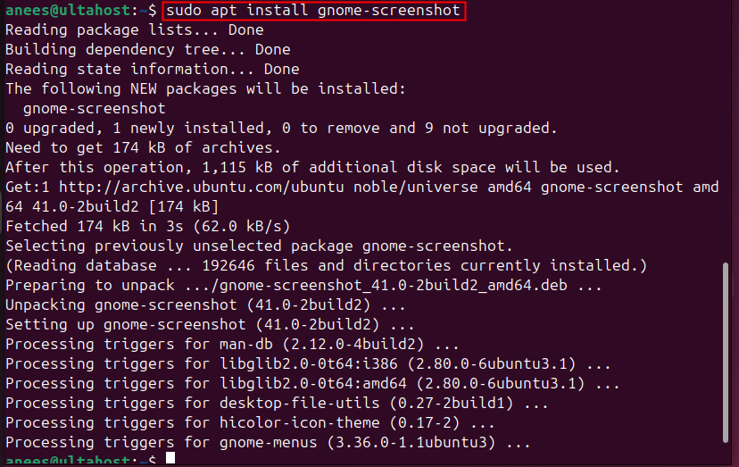 Install GNOME Screenshot