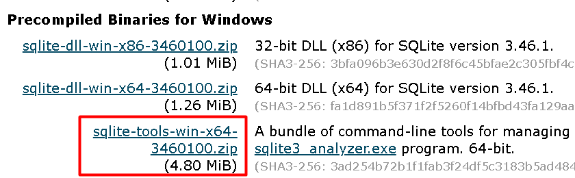 sqlite windows