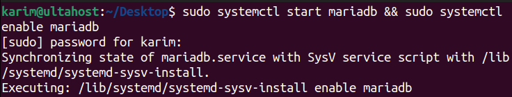 mariadb start enable