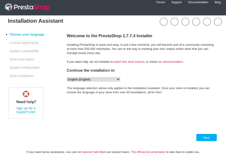 PrestaShop-to-install