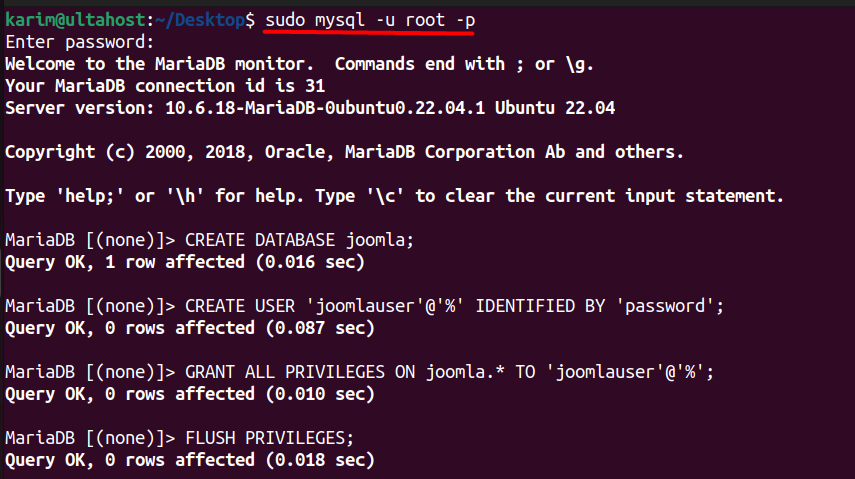 sudo-mysql-u-root-p