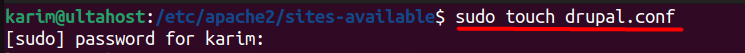 sudo-touch-drupal-conf