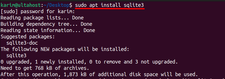 install sqlite