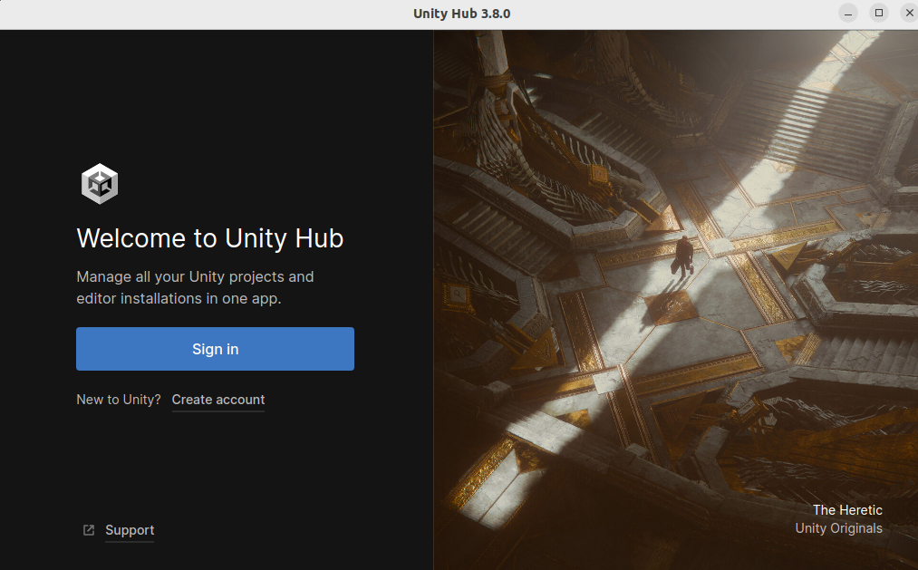 unity hub sign in