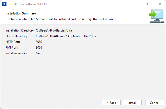 jira installation summary