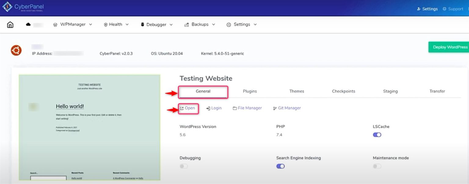 How to Install Wordpress Using CyberPanel | Ultahost Knowledge Base